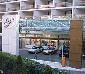 Herald and Sierra at the front of the Fairmont Hotel in Monaco